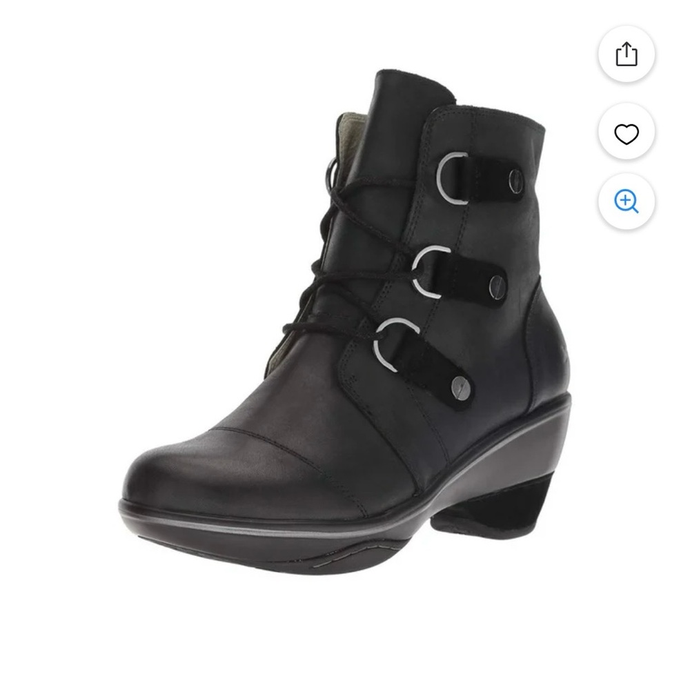 Jambu Emma Boots Black Sport Wedge Heel Sz 9.5